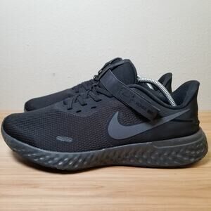 Nike Men's Size 11 Fly Ease Athletic Shoes Black Zip Back Adaptive Sneakers